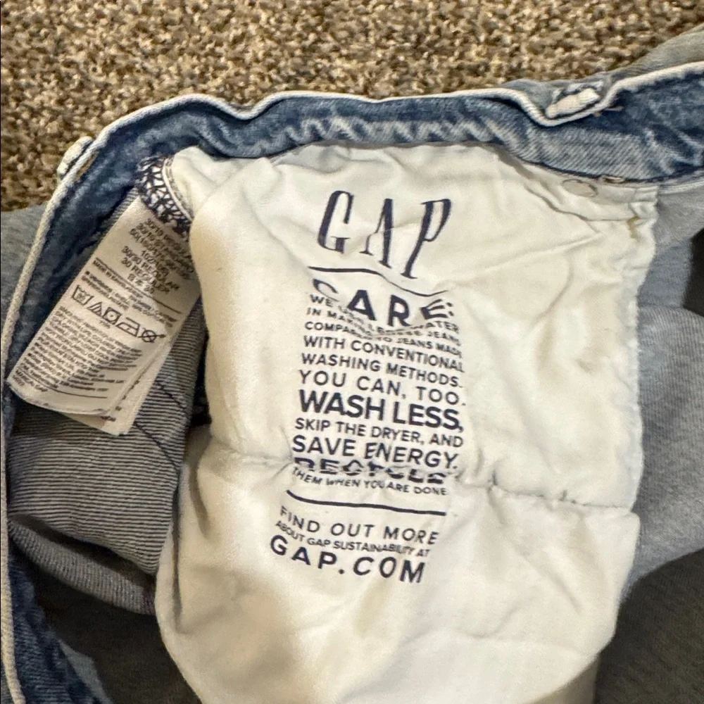 GAP Women's 90s Loose High Rise Straight Leg Jeans Light Blue size 30/10 Ripped - Picture 10 of 11